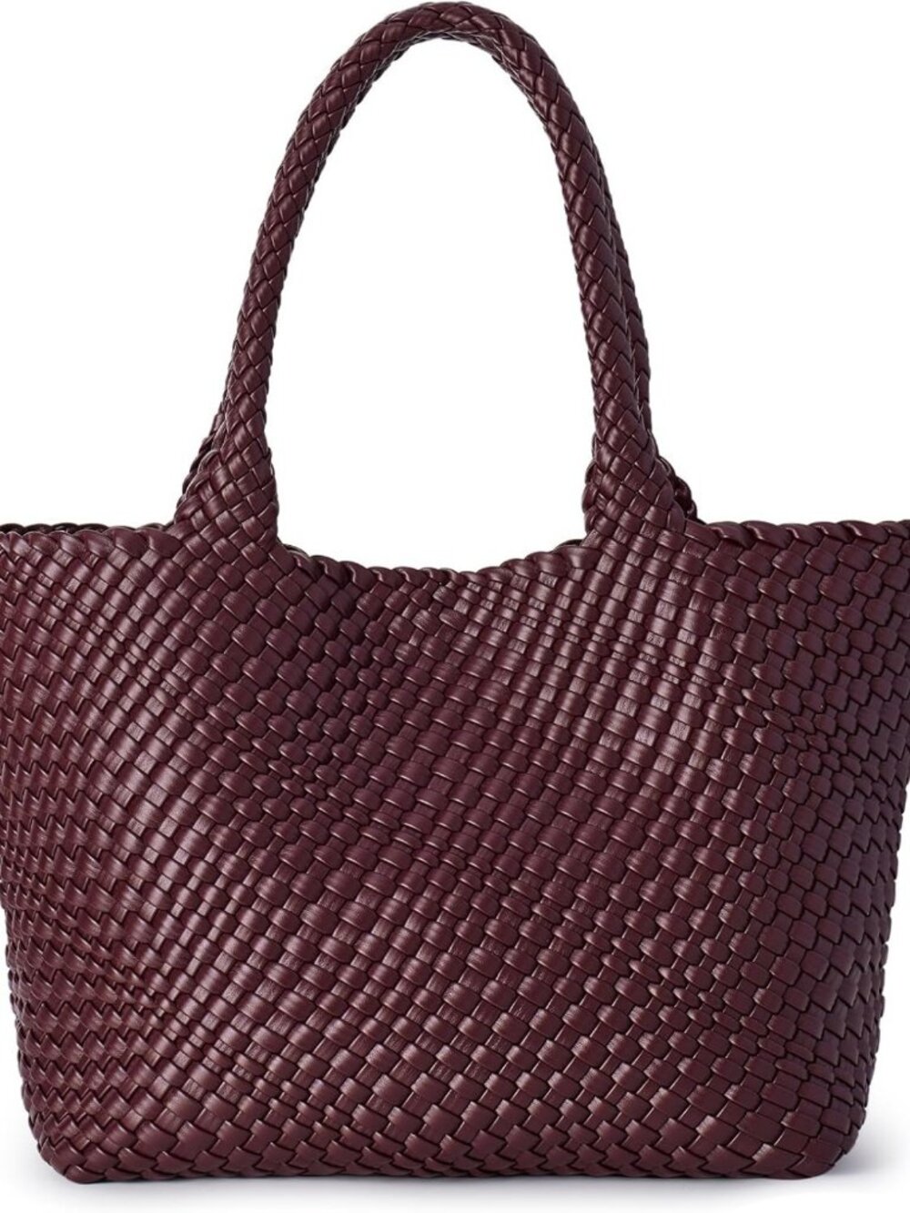 Stylish Woven Tote Bag - Soft Vegan Leather, Large Shoulder Bag for Women